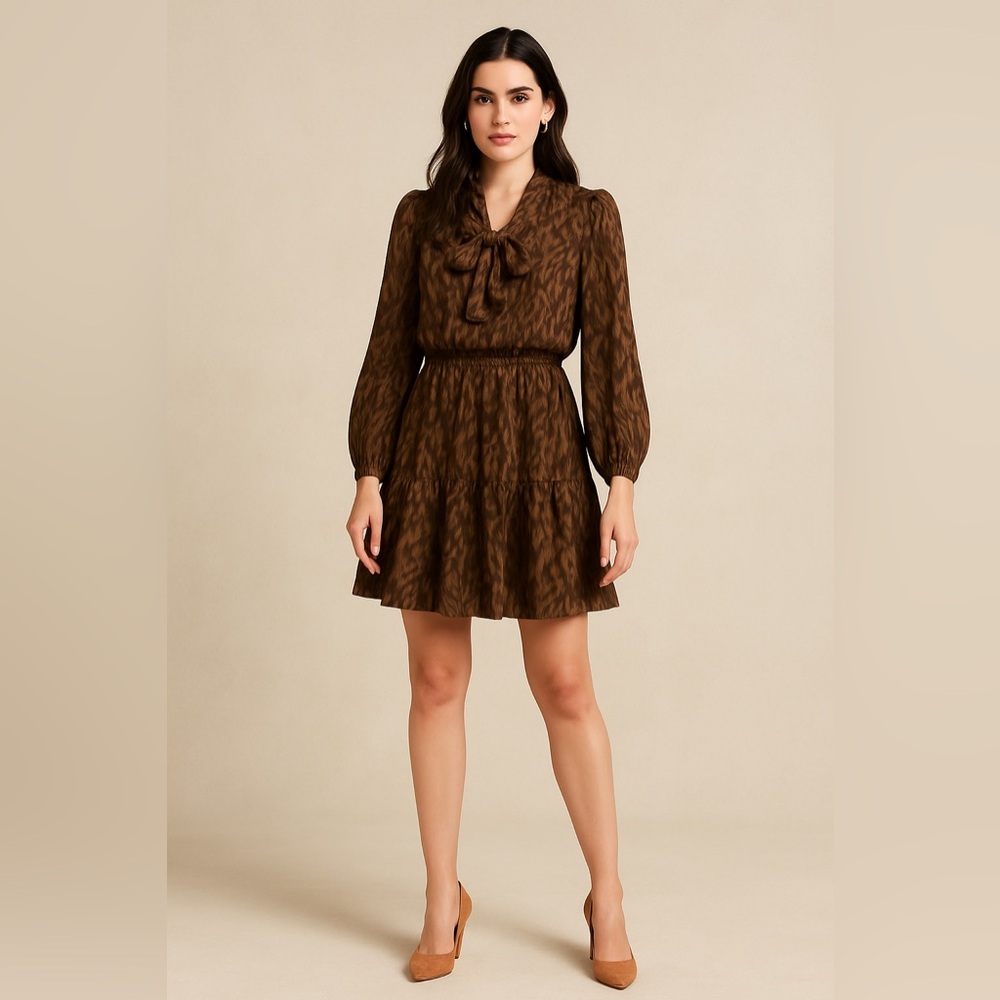 Flying Tomato Brown Long Sleeve Dress